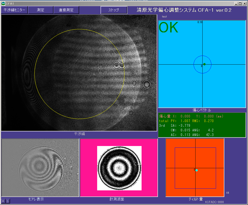 偏心調整器（CFA1）コマ・フリンジアナライザー 株式会社清原光学